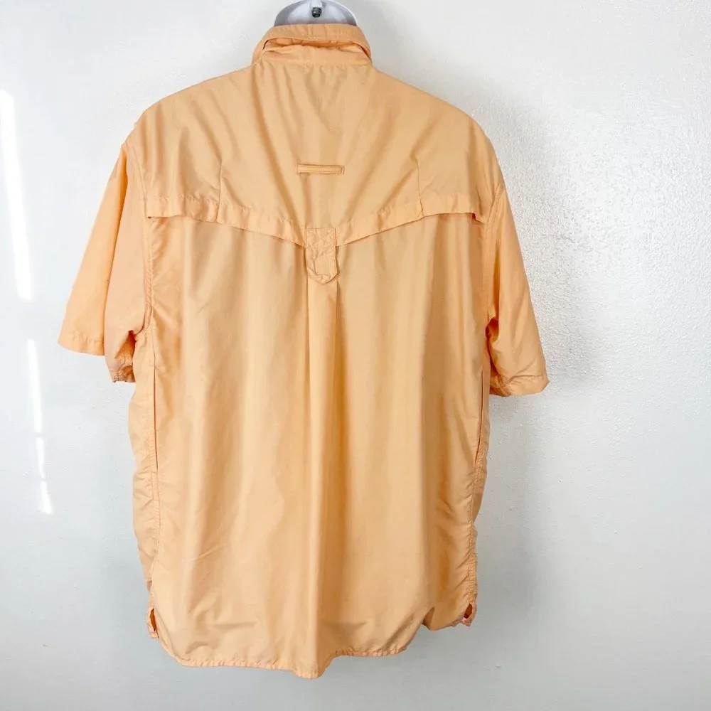 EXOFFICIO Orange Short Sleeve Nylon Vented Button Down Shirt Outdoor EXTRA LARGE - Picture 2 of 10